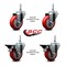 Service Caster 35 Inch Red Polyurethane 38 Inch Threaded Stem Caster Set 2 Brakes SCC SCC-TS20S3514-PPUB-RED-381615-2-PLB2 - alternate 5